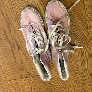 Vans high top pink shoes